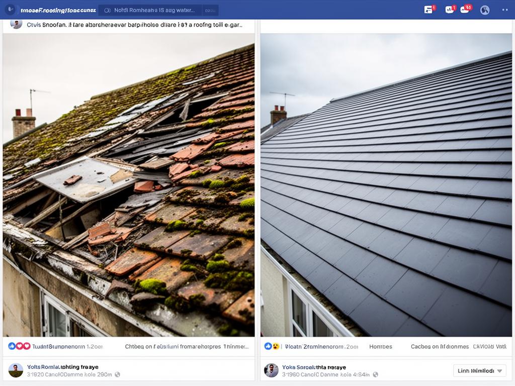 Before and after roof transformation comparison