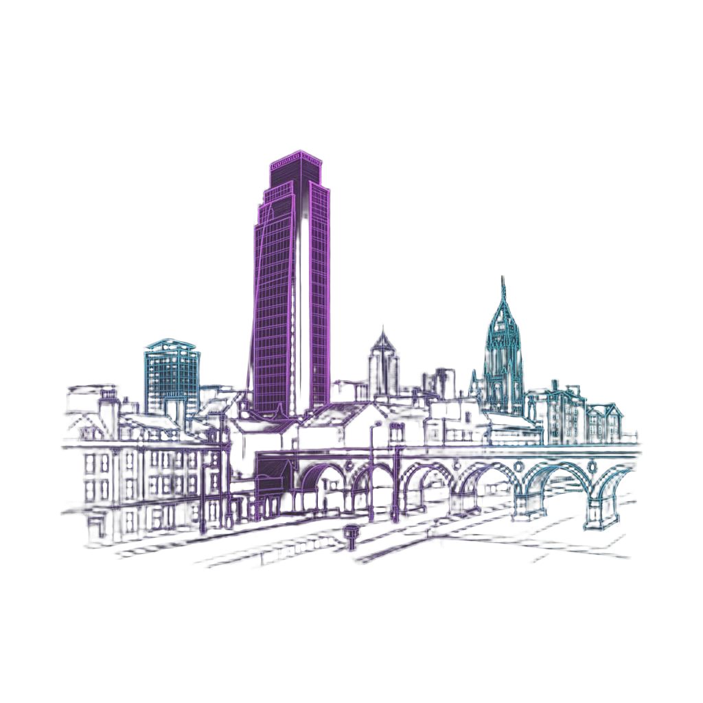 Manchester skyline illustration