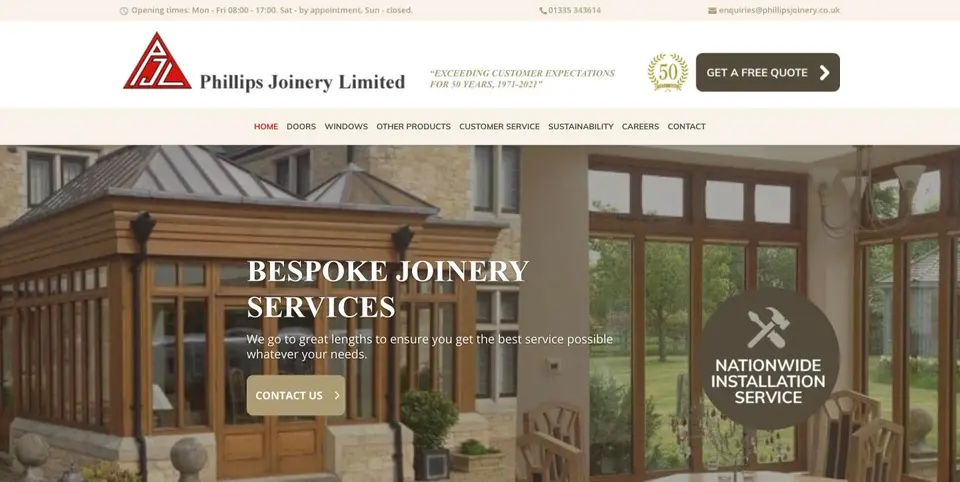 Phillips Joinery website