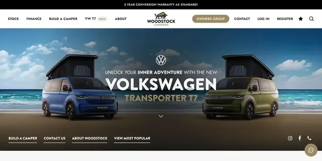 The Woodstock Campers website