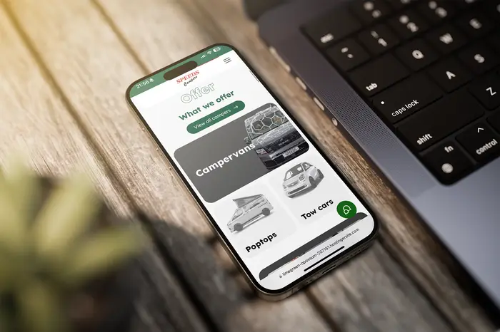 Speeds Campers website built by AMW Media