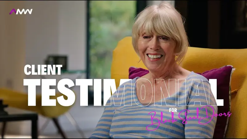 Frame from a customer testimonial shoot for Black Steel Doors