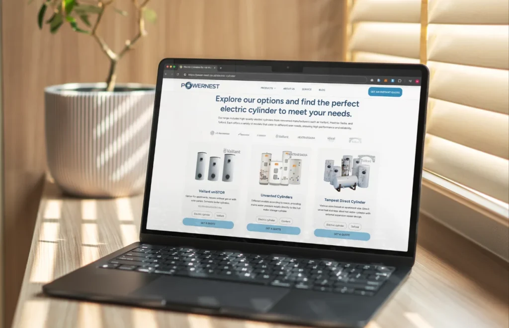 Modern heating solutions website – sleek design and optimised for user experience - Business Branding