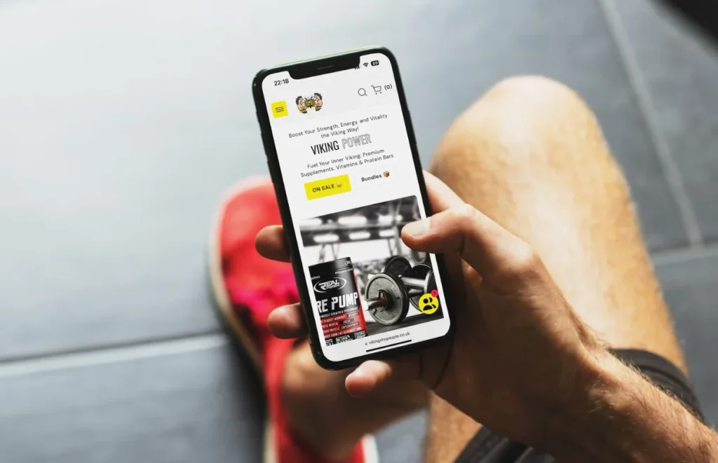 Modern e-commerce web design for a UK supplement store