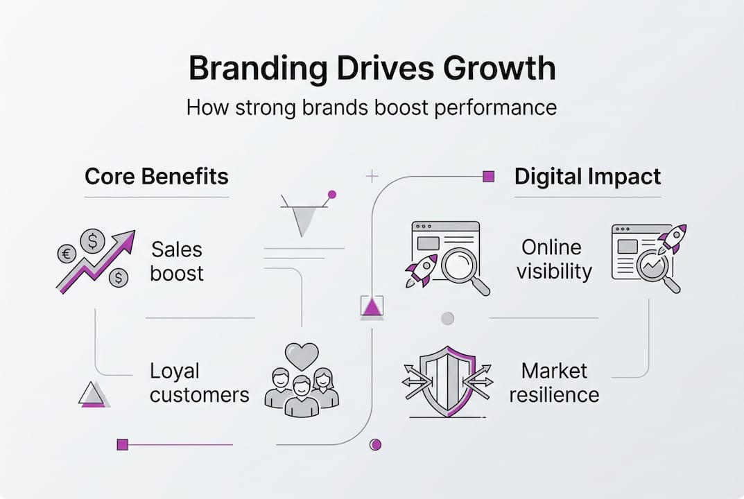 Infographic showing branding's impact on growth