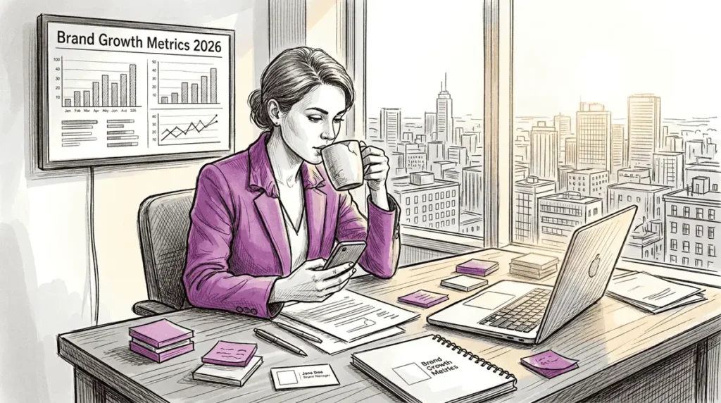 Brand manager scheduling social media posts