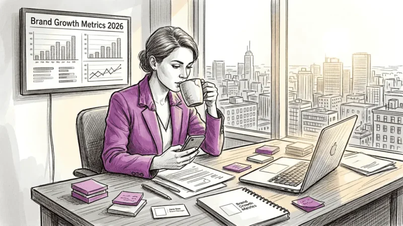 Brand manager scheduling social media posts