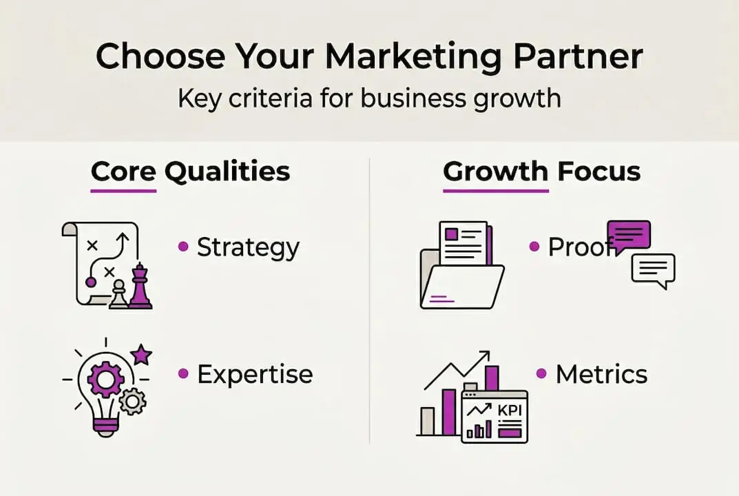 Infographic on selecting a marketing company