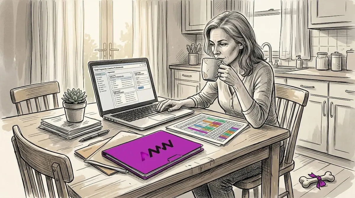 Woman planning segmented email campaign