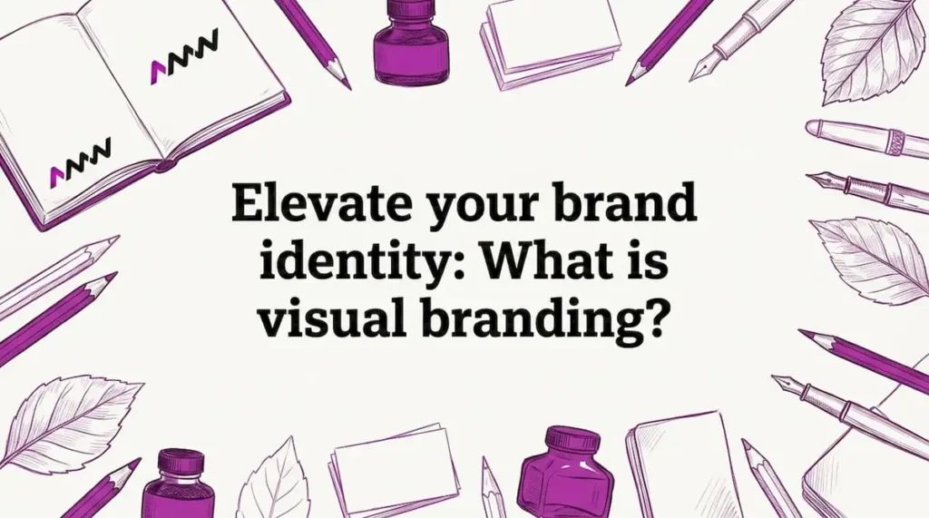 Hand drawn branding objects framing title card