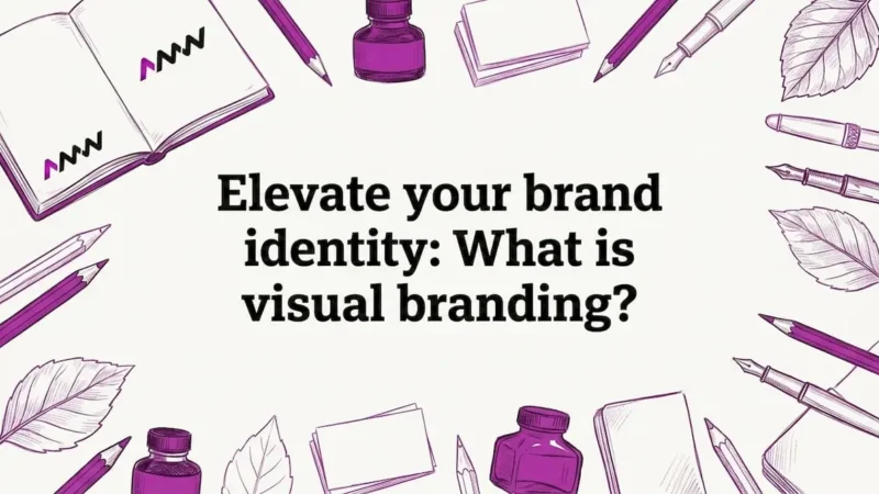 Hand drawn branding objects framing title card