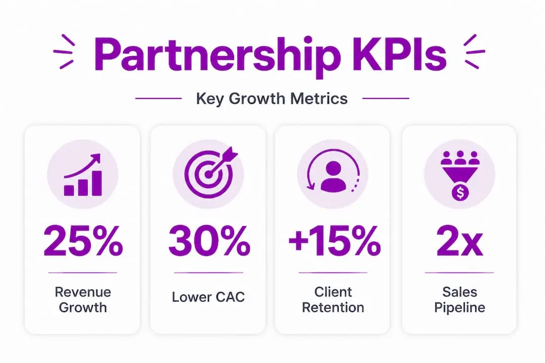 Infographic with key partnership growth statistics