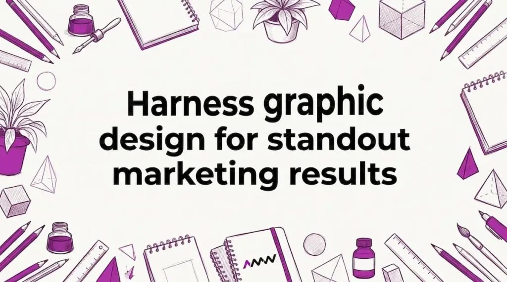 Decorative marketing design tools framing title card center