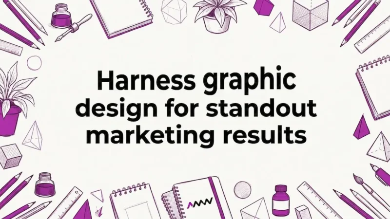 Decorative marketing design tools framing title card center