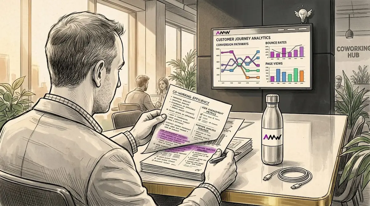 Analyst reviewing customer journey touchpoints