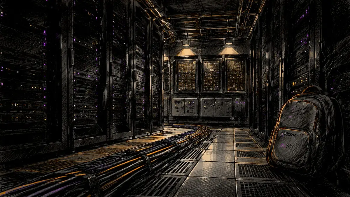 Modern cloud data centre server room