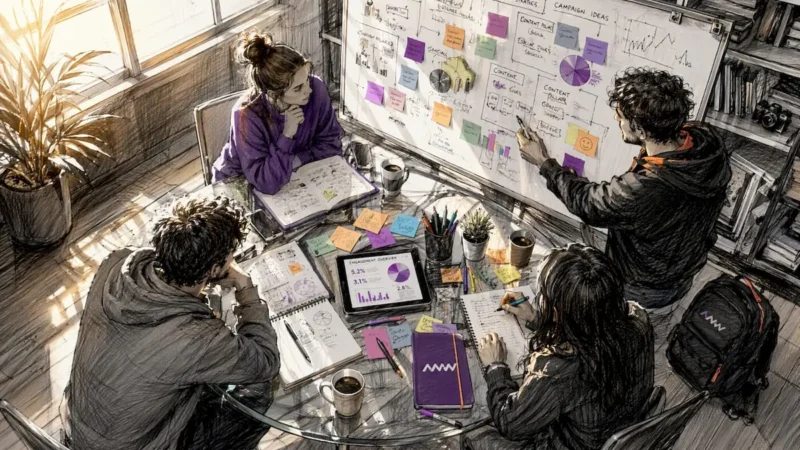 Marketing team engagement dashboard and reports
