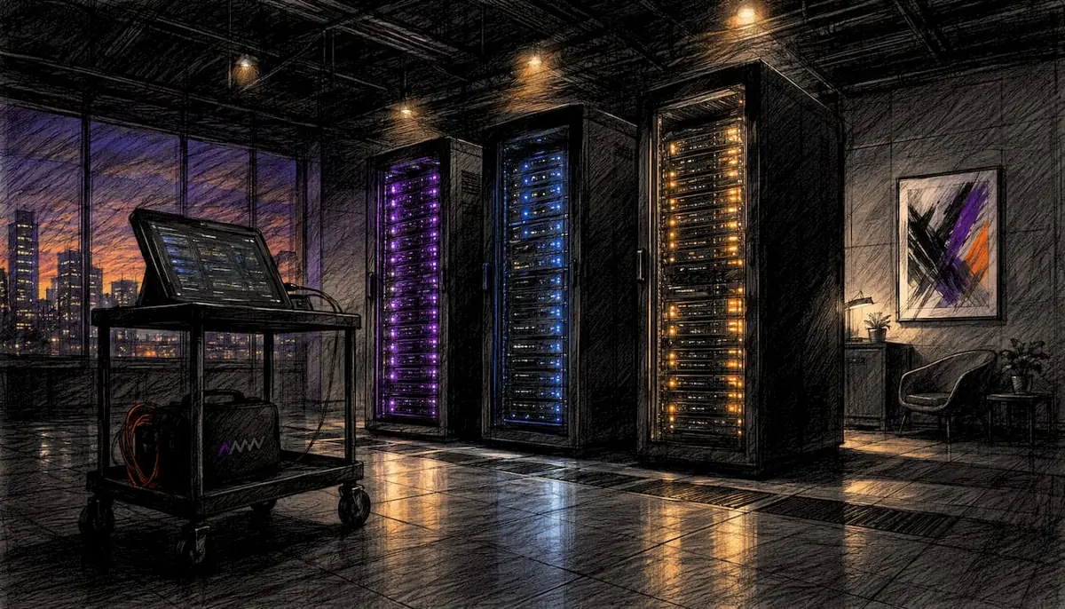 Server racks and hosting equipment in data center