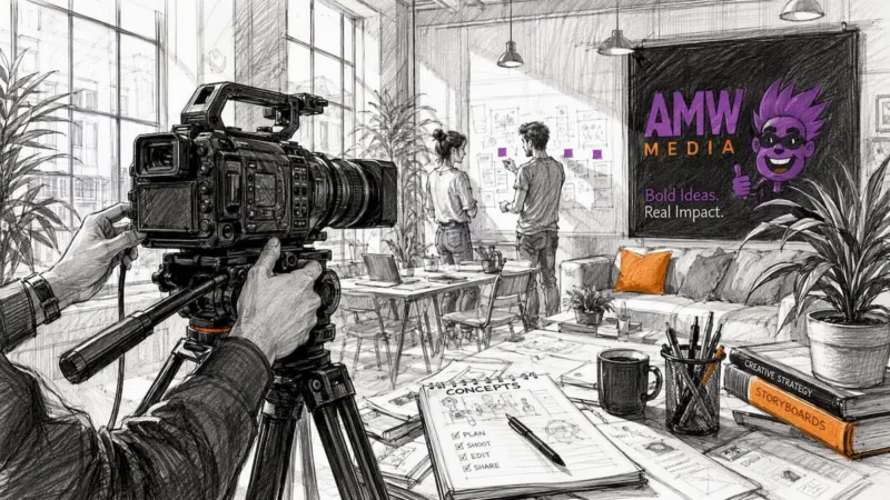Hands filming social media video on smartphone