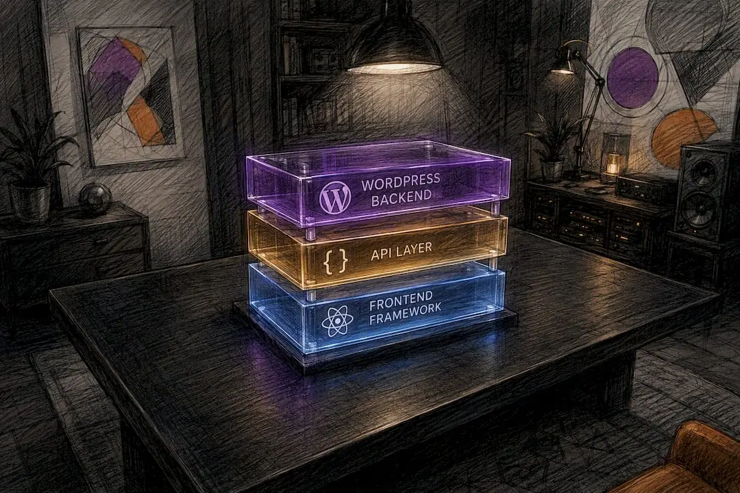 Layered acrylic blocks symbolizing system architecture