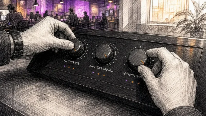 Hands adjusting control knobs on server console