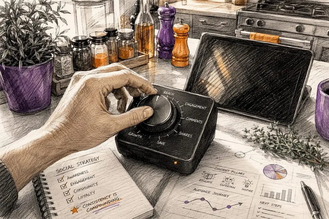 Hand adjusting dial representing performance tracking