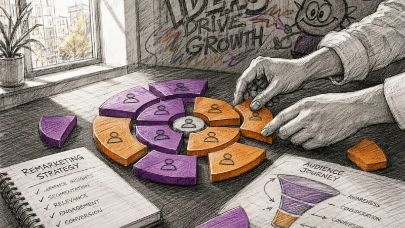 Hands arranging marketing tokens for segmentation