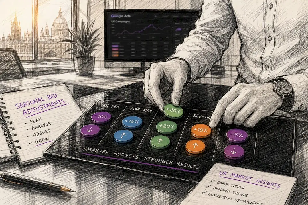 Hands placing tokens for seasonal bid adjustments