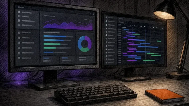 GA4 debugging workstation with diagnostic screens