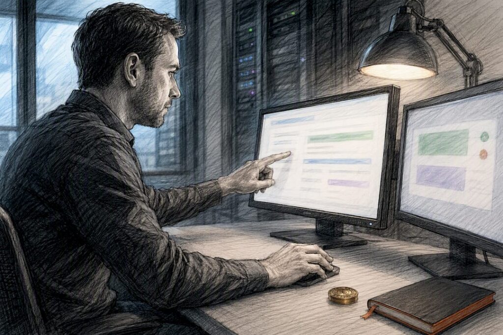 Specialist verifying conversion tracking setup
