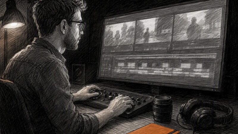 Editor reviewing YouTube ad creative