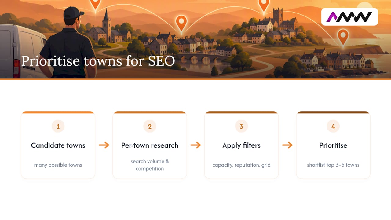 Funnel for prioritising service area towns