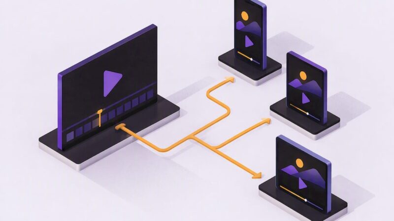 Isometric illustration of video aspect ratios