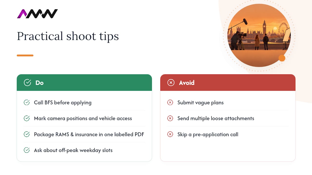 Practical tips from running location shoots — overview diagram