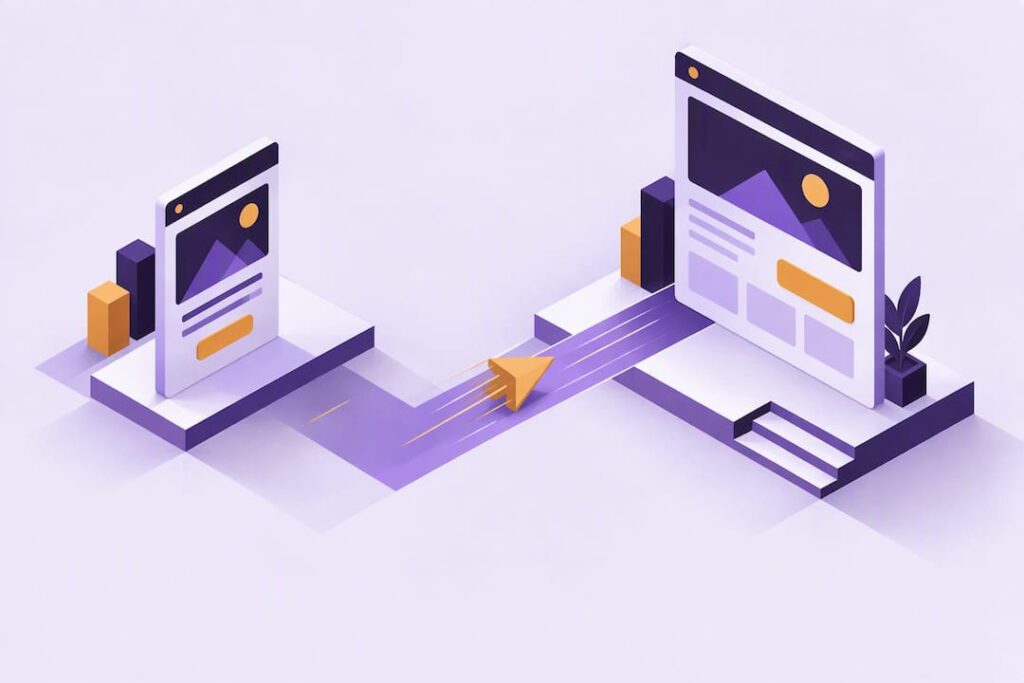 Isometric PPC landing page title card