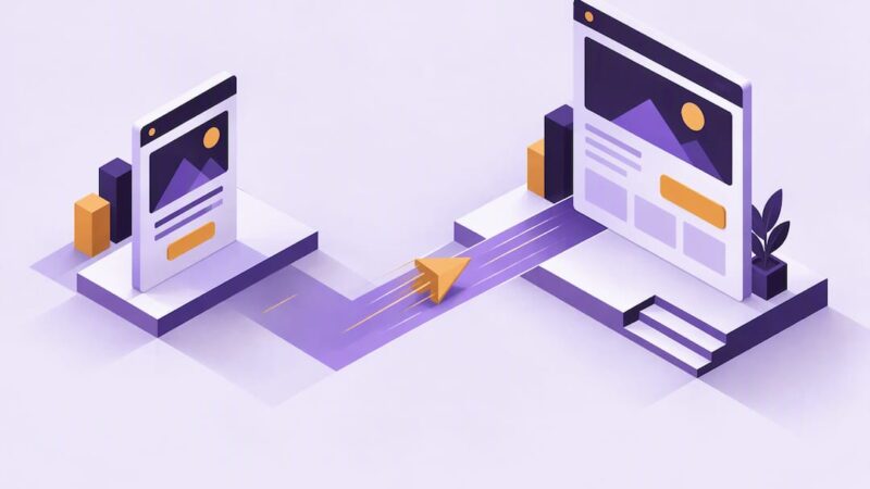 Isometric PPC landing page title card
