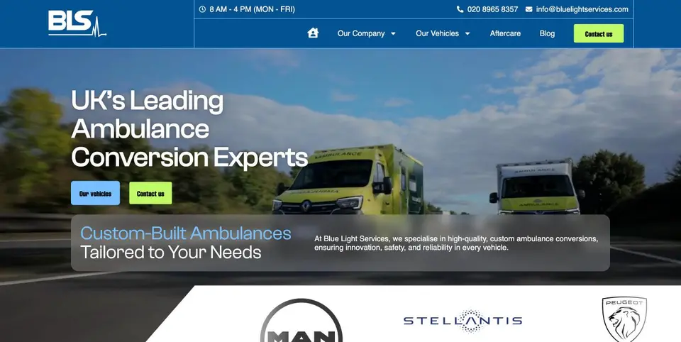 Blue Light Services website