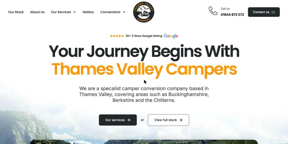 Thames Valley Campers website