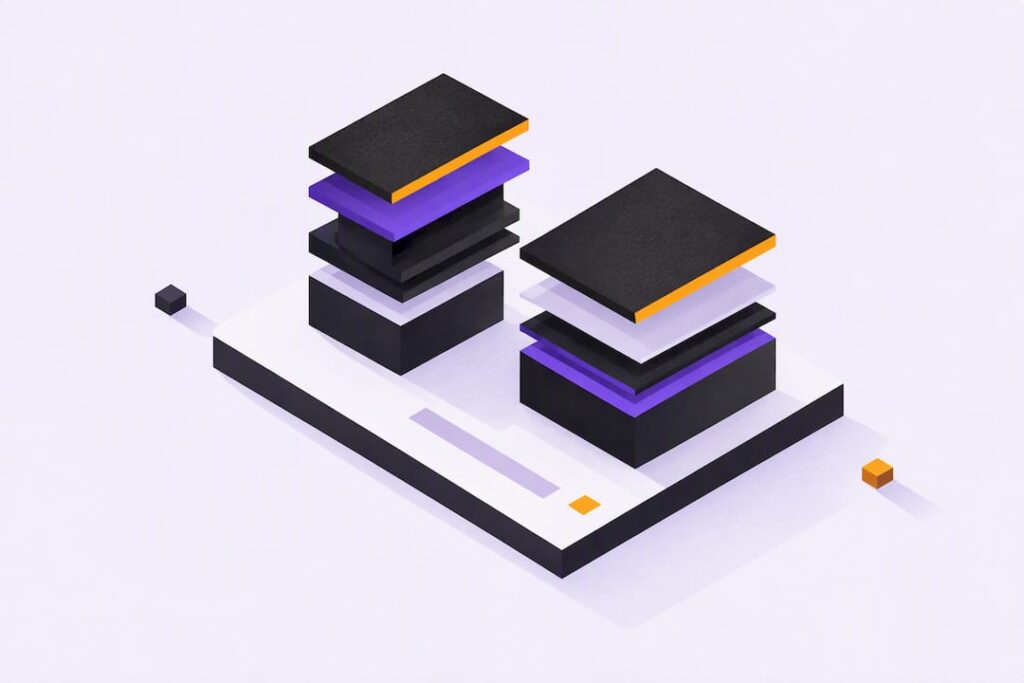 Abstract illustration of two accessible type systems
