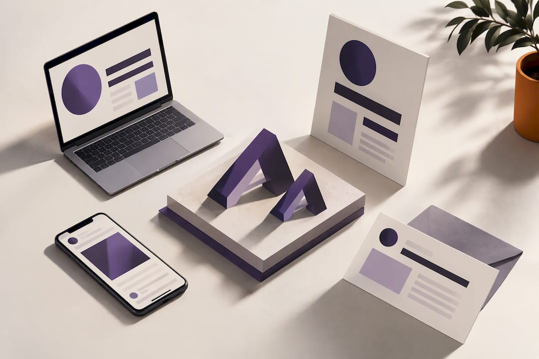 Typography system adapted across marketing channels