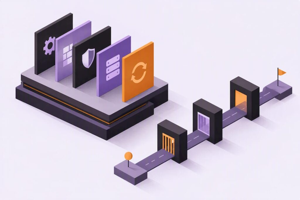 Abstract layered WordPress security title card