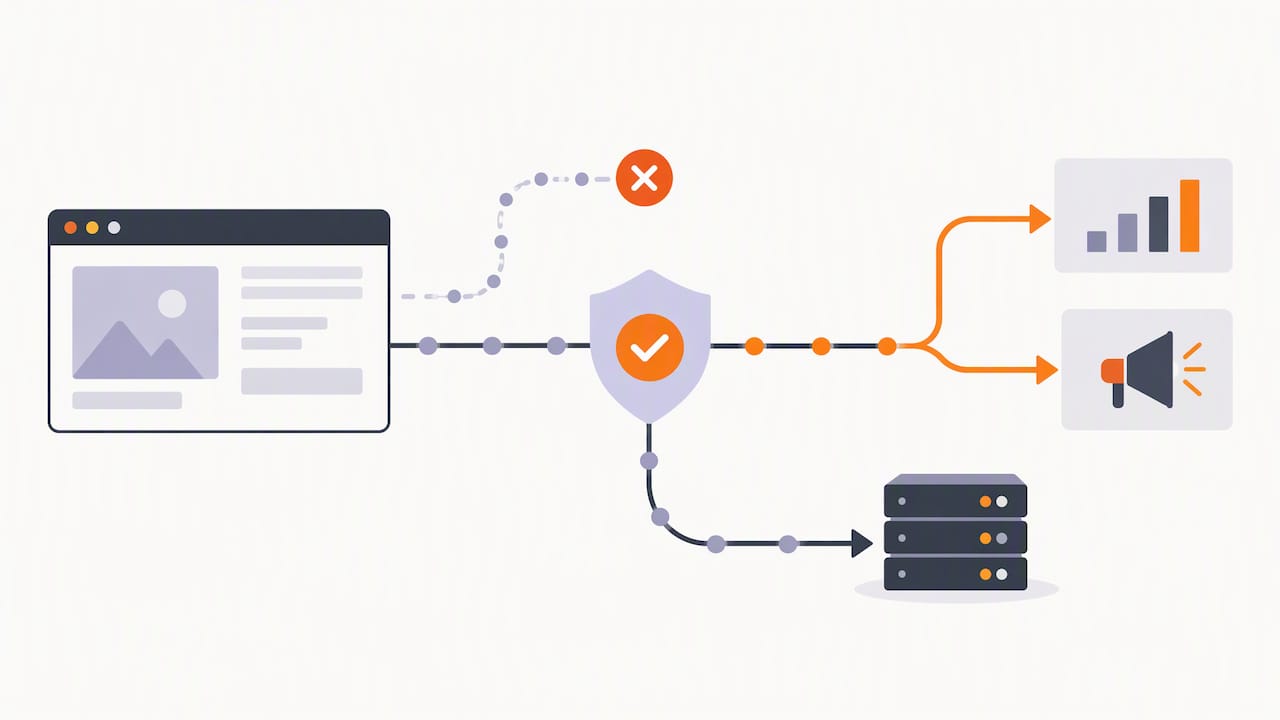 Consent gate before advertising data flow