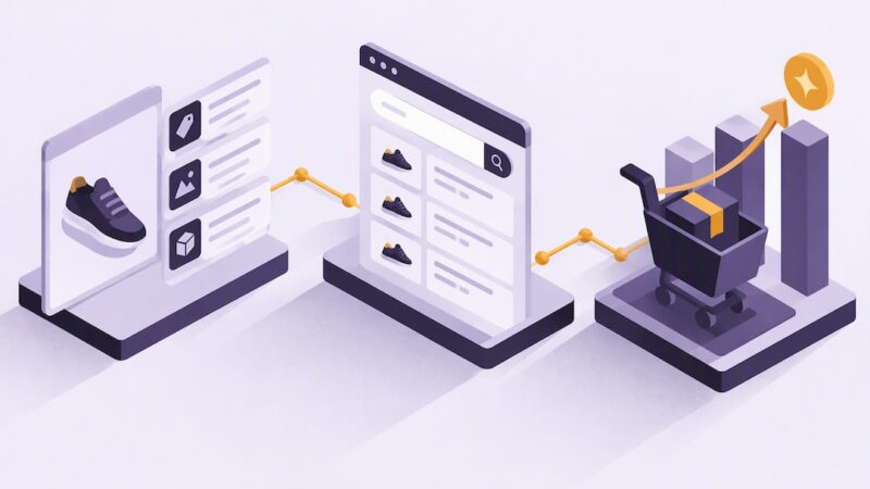 Isometric product data SEO title card