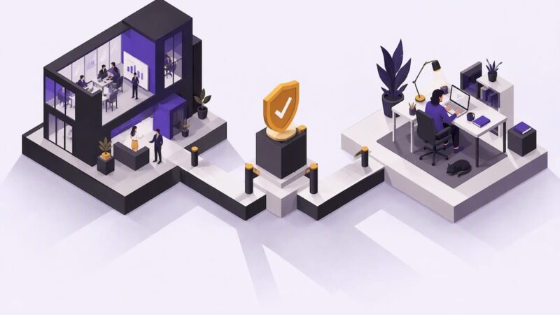 Isometric agency or freelancer decision illustration