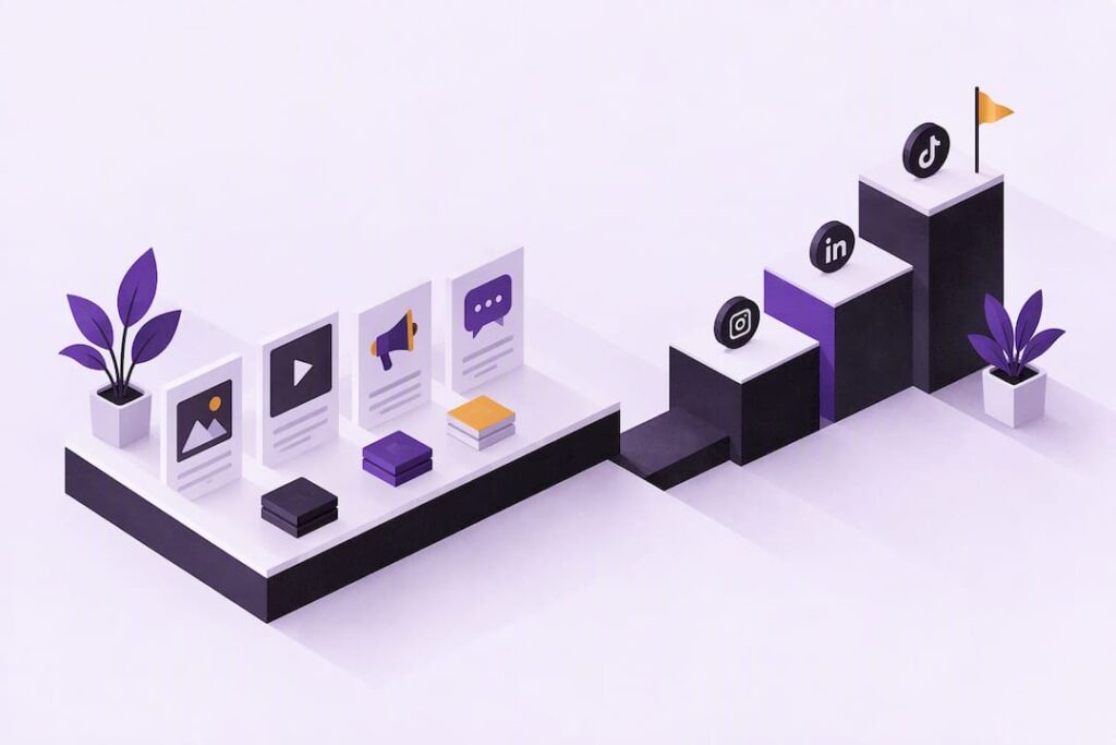 Isometric tiers representing social media budgets