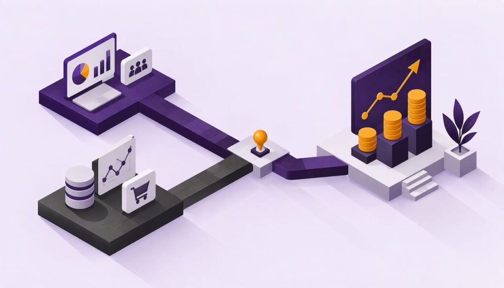 Isometric paths converge on a marketing investment platform