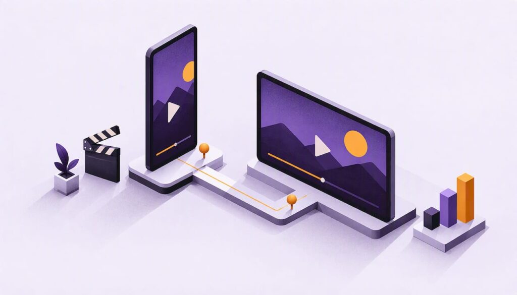 Isometric portrait and landscape video frames